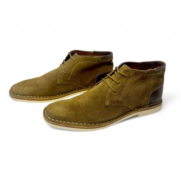 Steve Madden Men's Izzie Mid Top Shoes Size 9.5 Taupe Brown Suede Casual Dress - Picture 1 of 11